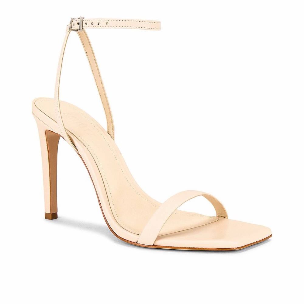 SCHUTZ Cream Ankle Strap Heels
